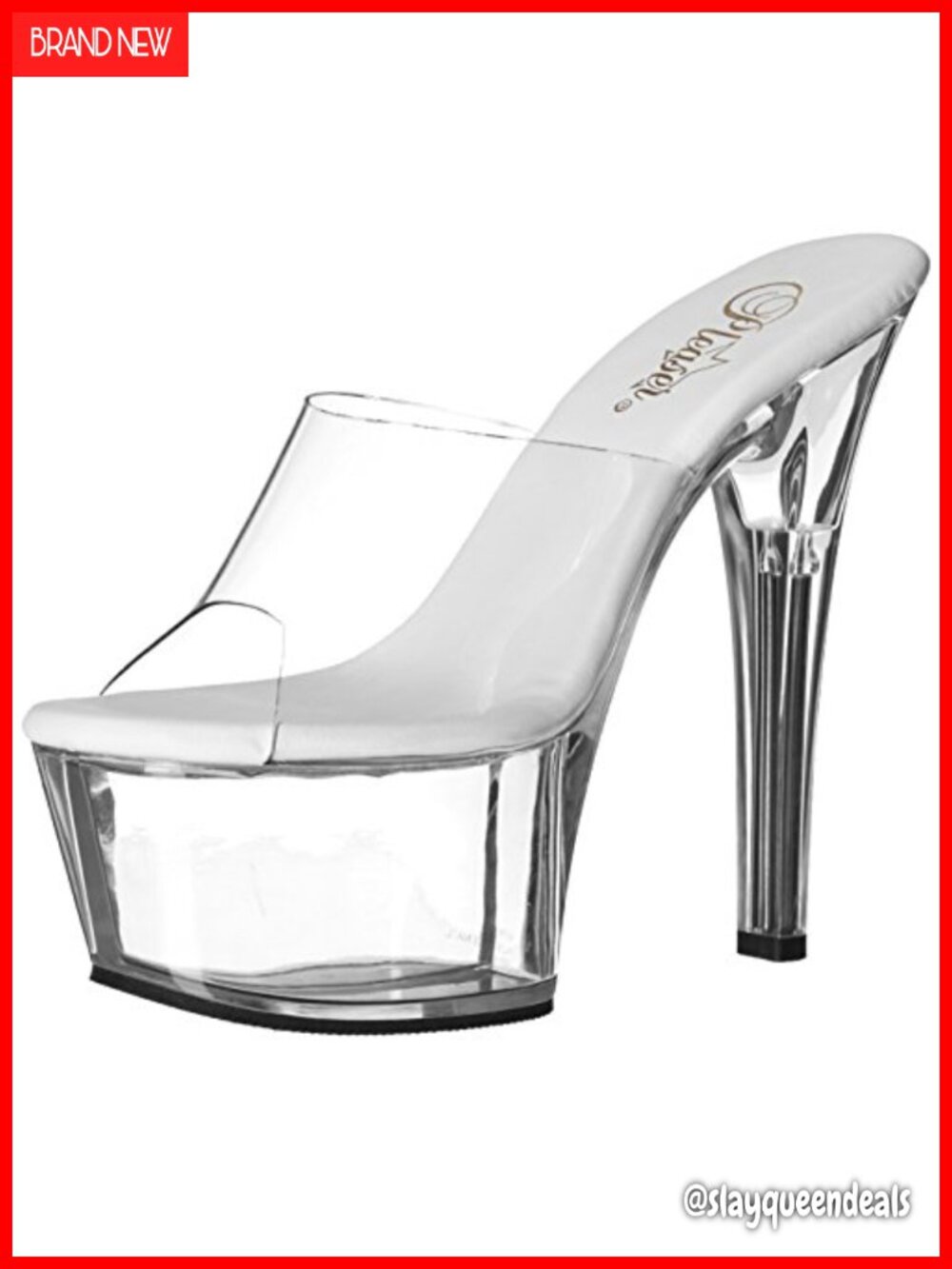 Pleaser Aspire-601 Platform Slide Sandals 2.25 Inch Heel Ankle Strap Pull-On
